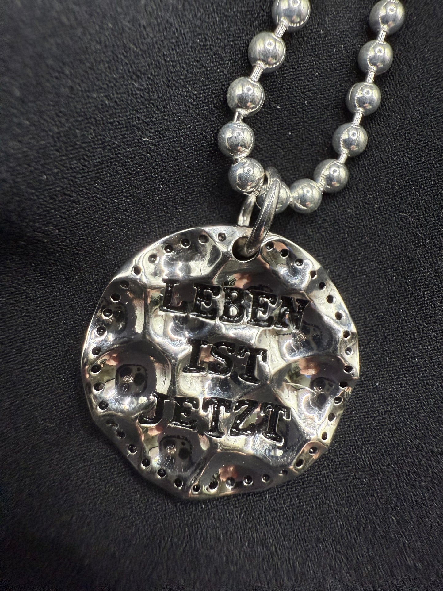 Armband Silber mit Coin 925 Silver 1,5 cm "LEBEN IST JETZT"