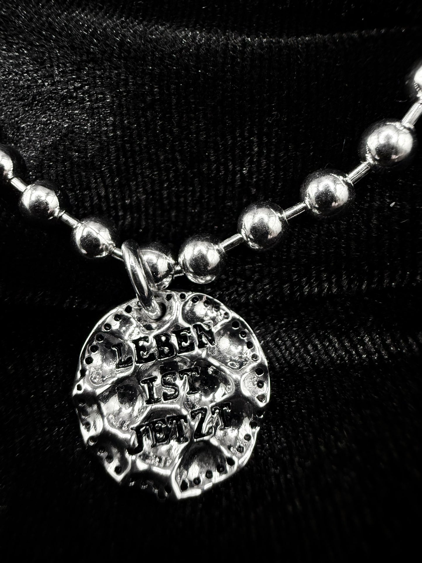 Armband Silber mit Coin 925 Silver 1,5 cm "LEBEN IST JETZT"