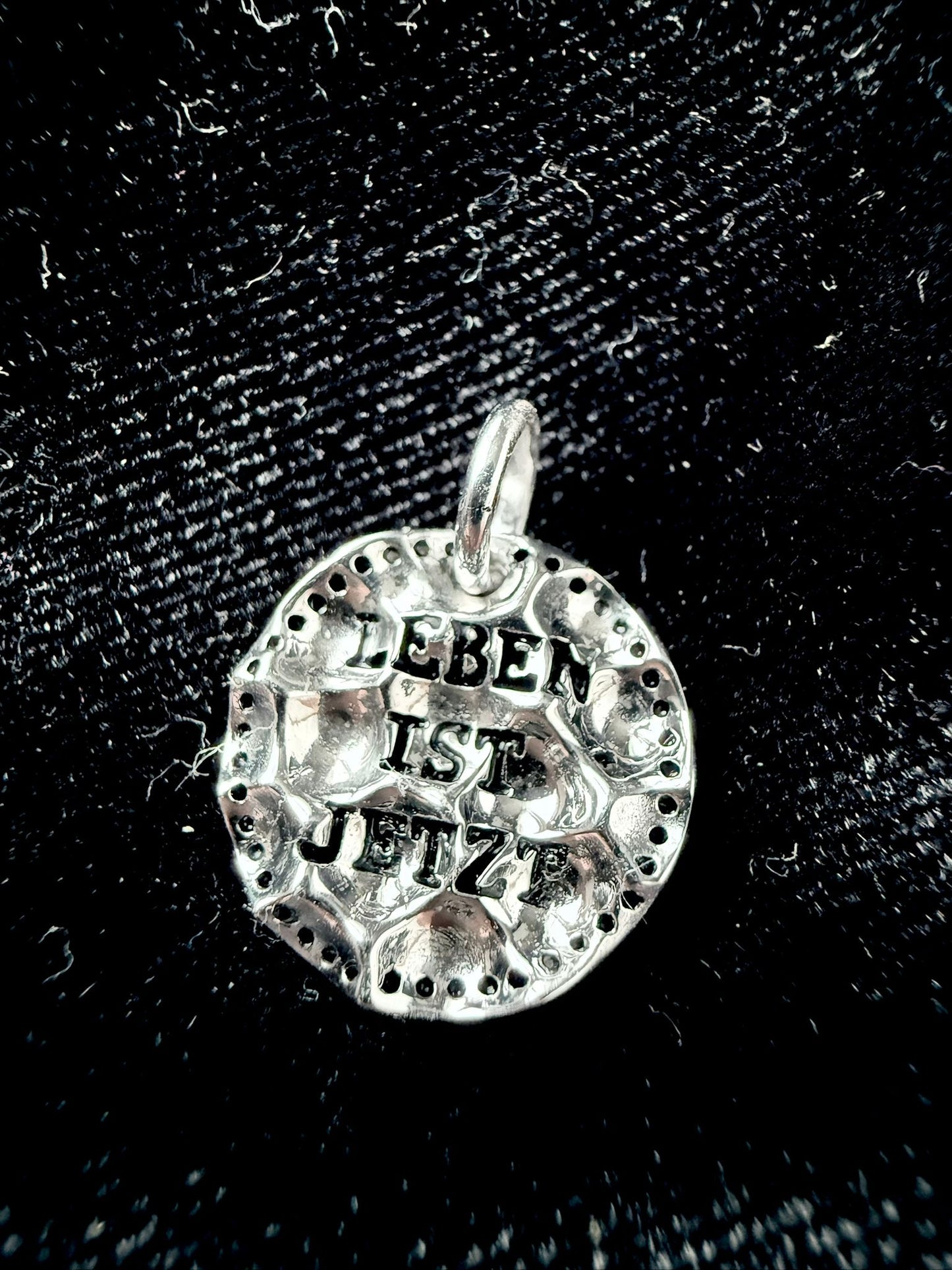Coin 925 Silver 1,5 cm "LEBEN IST JETZT"